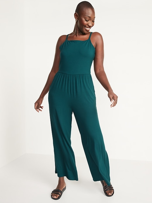Image number 1 showing, Sleeveless Cropped Cami Jumpsuit for Women