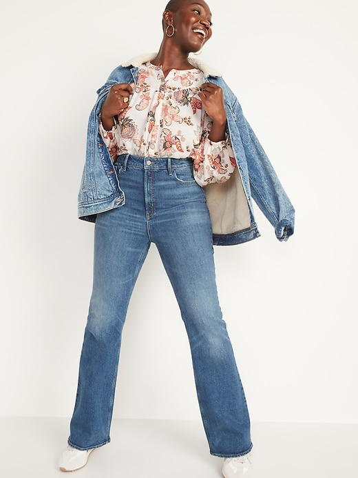 Image number 3 showing, Higher High-Rise Medium-Wash Flare Jeans for Women