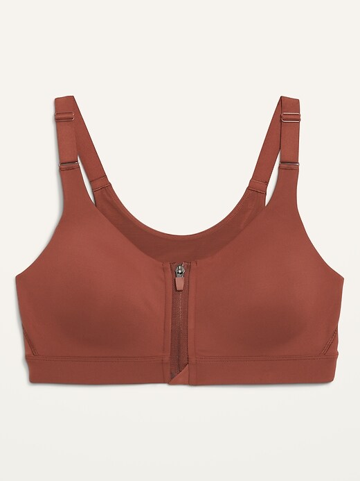 Image number 4 showing, High-Support PowerSoft Zip-Front Sports Bra for Women 38DDD-48D