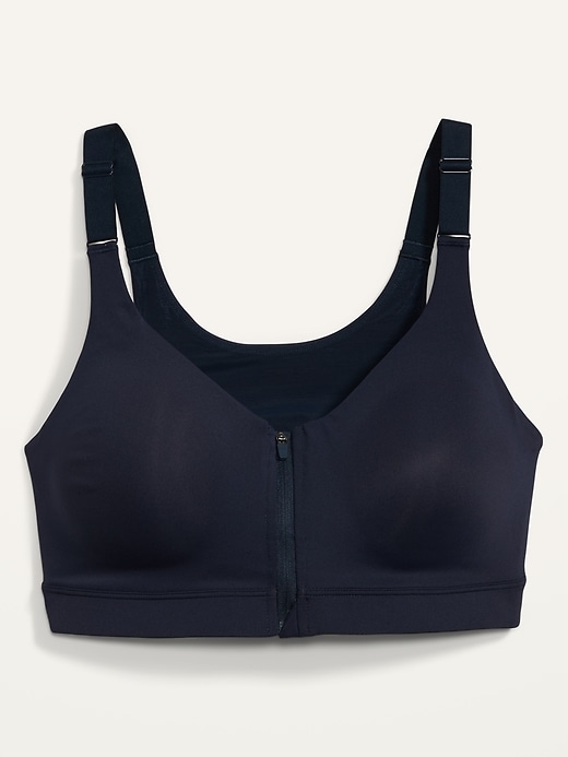 Image number 5 showing, High-Support PowerSoft Zip-Front Sports Bra for Women 38DDD-48D