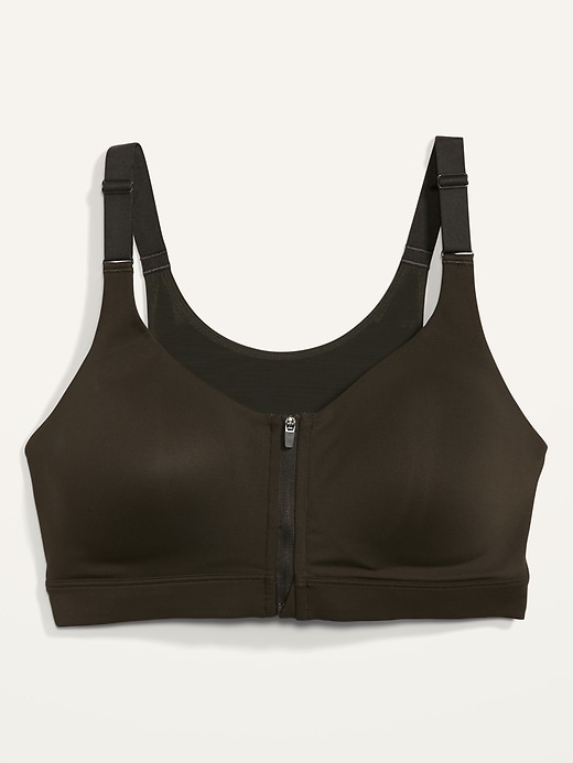 Image number 4 showing, High-Support PowerSoft Zip-Front Sports Bra 38DDD-48D
