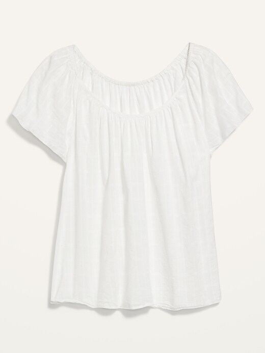 View large product image 1 of 2. Short-Sleeve Dobby Swing Blouse for Women