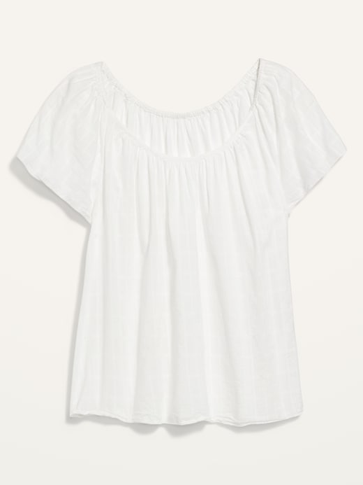 View large product image 2 of 2. Short-Sleeve Dobby Swing Blouse for Women