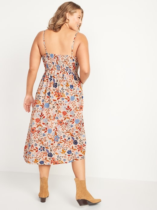 Image number 2 showing, Floral-Print Fit & Flare Cami Midi Dress for Women