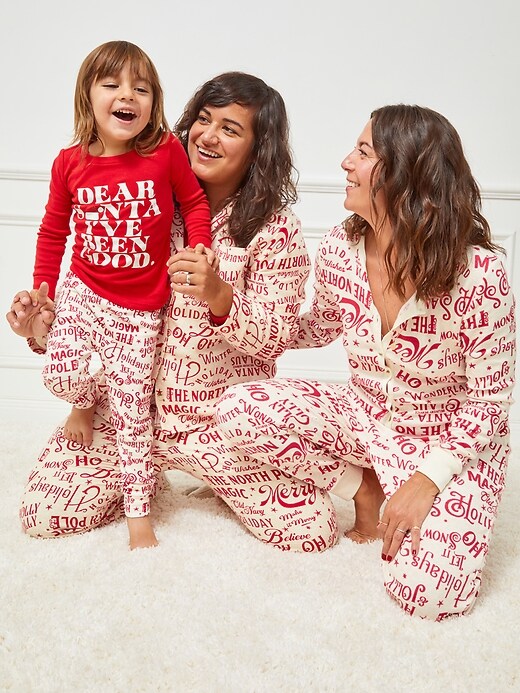 Image number 3 showing, Matching Printed Thermal-Knit Long-Sleeve Pajama Top for Women