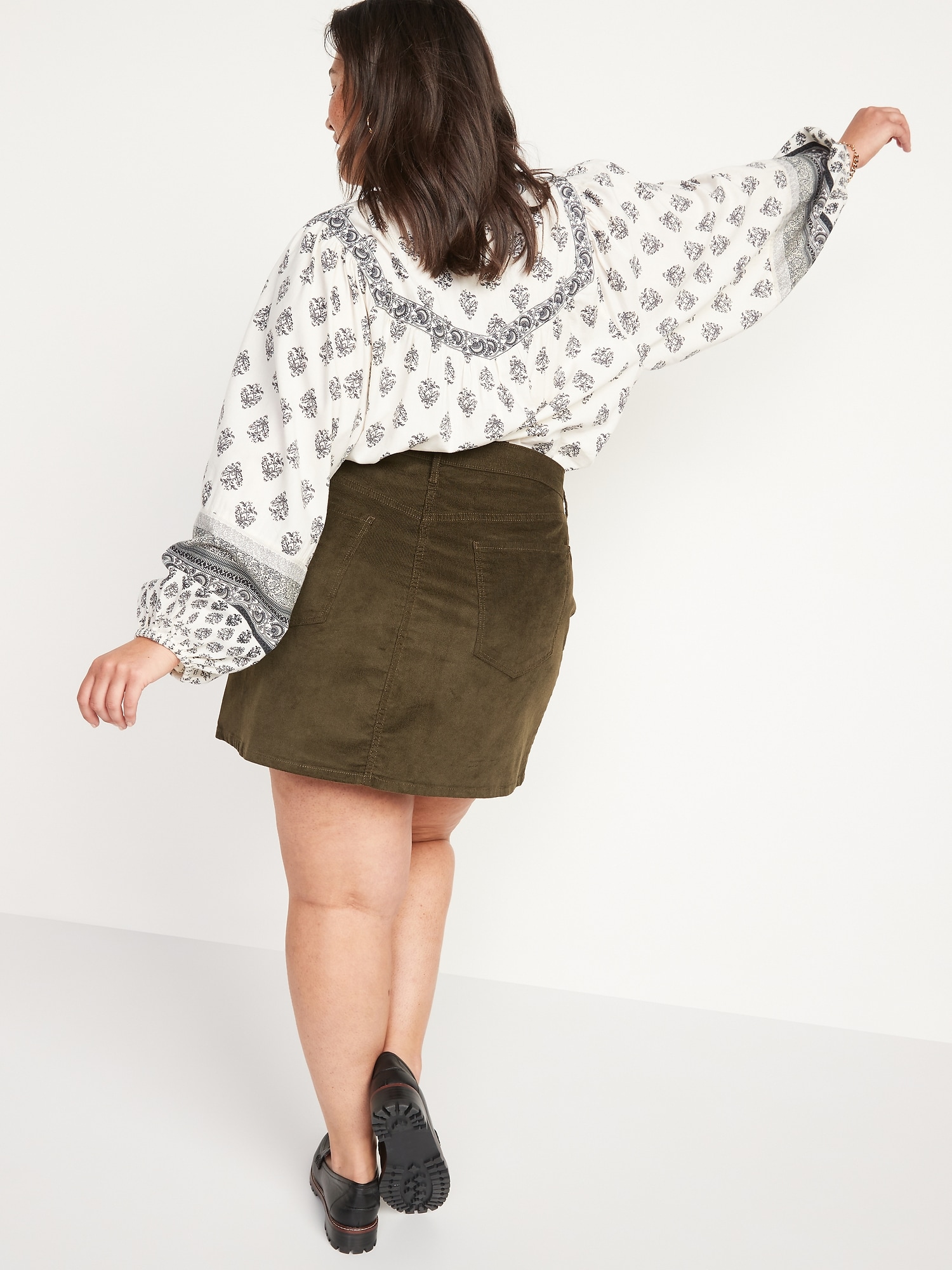 Plus size hotsell corduroy skirt khaki