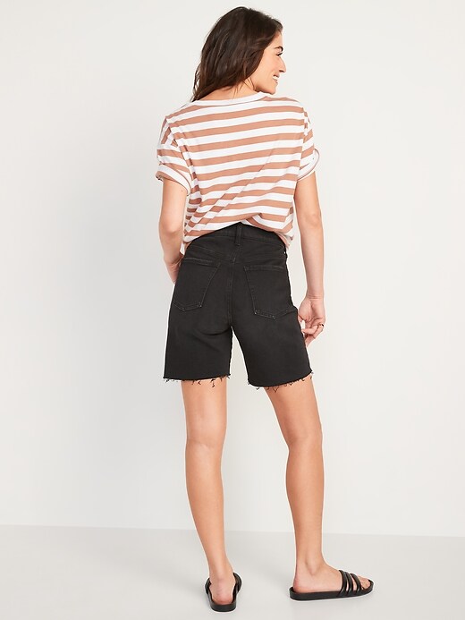 Image number 6 showing, Extra High-Waisted Sky Hi Button-Fly Cut-Off Jean Shorts -- 7-inch inseam