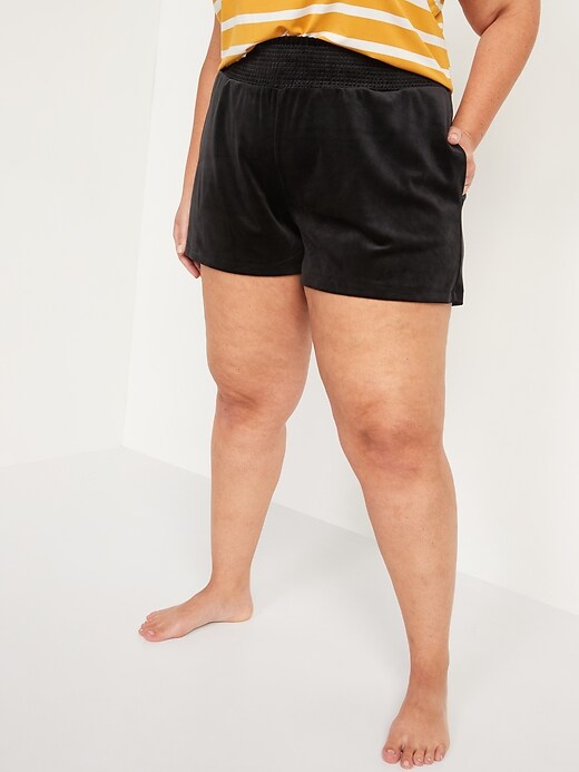 Image number 7 showing, High-Waisted Velvet Boxer Shorts for Women -- 3-inch inseam