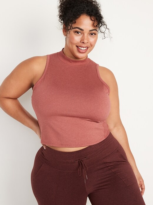 Image number 7 showing, Sleeveless CozeCore Mock-Neck Cropped Top for Women