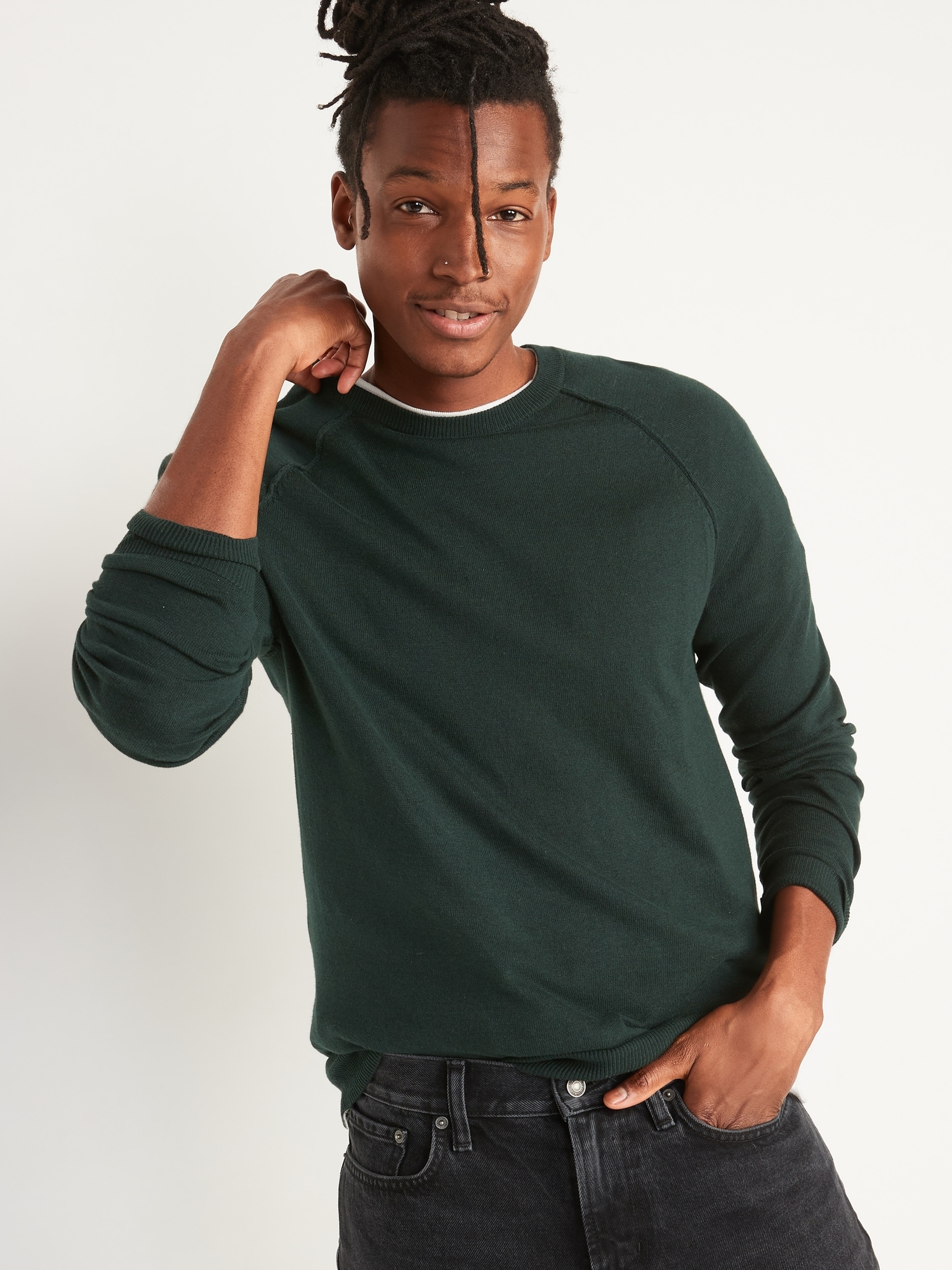 Crew-Neck Raglan-Sleeve Sweater for Men | Old Navy