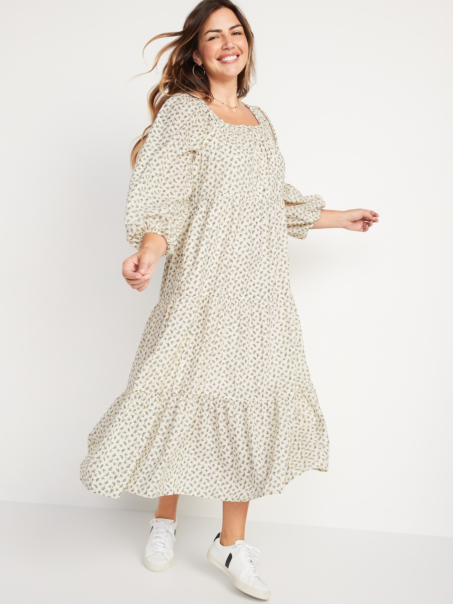 Long sleeve tiered on sale dress