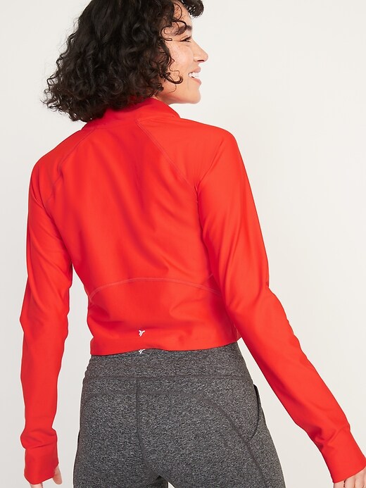 Image number 6 showing, PowerSoft Cropped Quarter-Zip Performance Top for Women