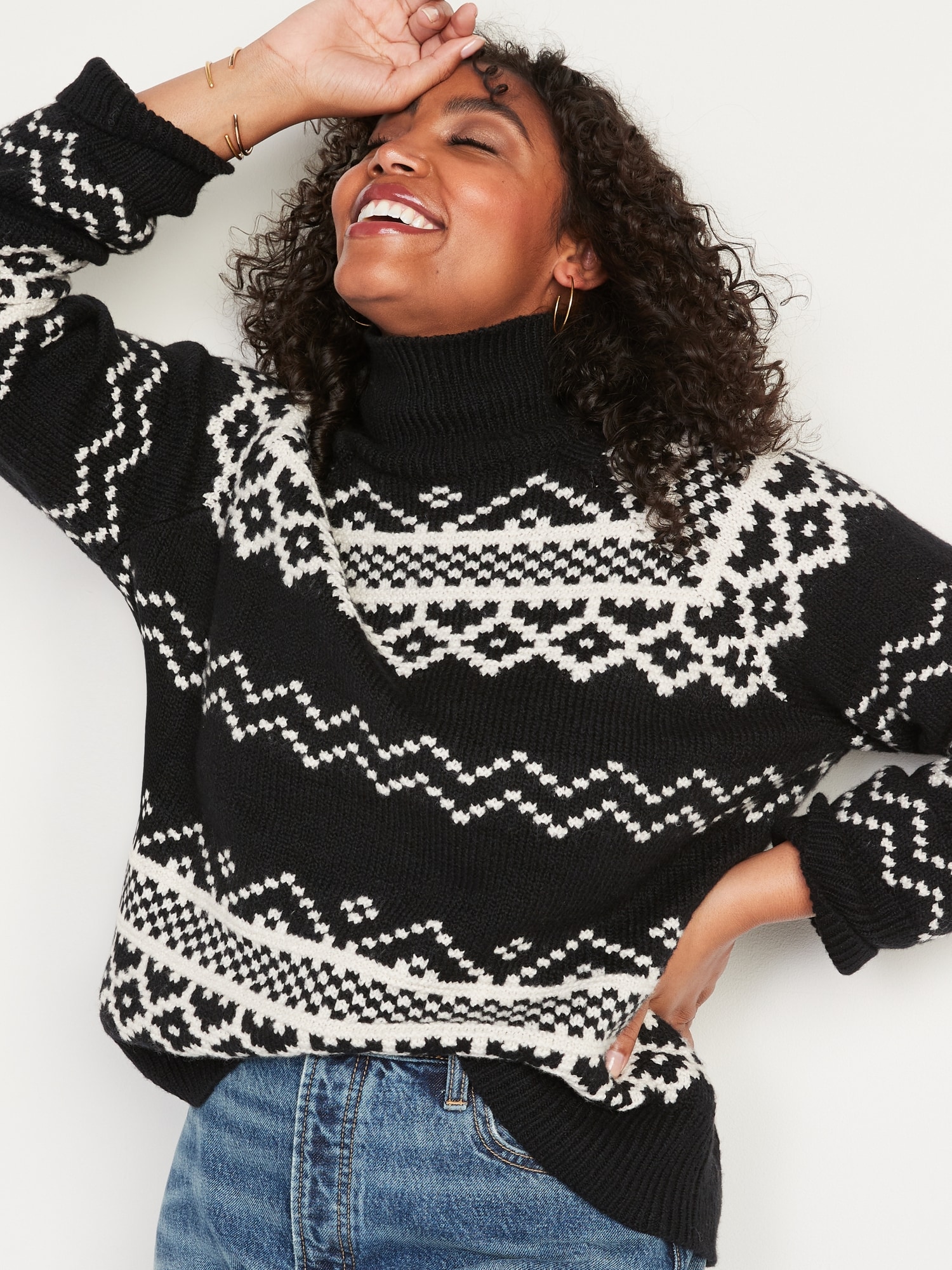 cozy fair isle sweater old navy