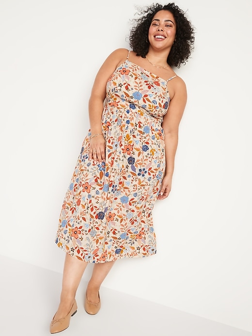 Image number 7 showing, Floral-Print Fit & Flare Cami Midi Dress for Women
