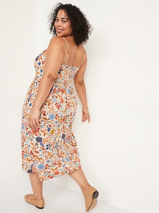 Image number 8 showing, Floral-Print Fit & Flare Cami Midi Dress for Women