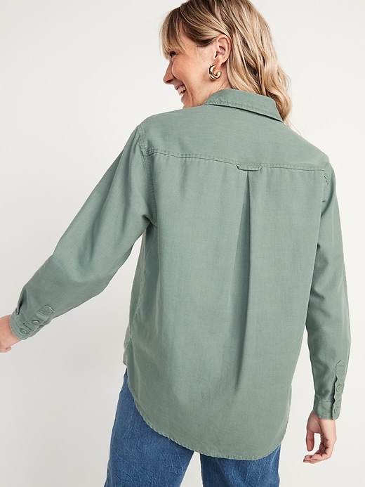 Image number 5 showing, Oversized Boyfriend Long-Sleeve Shirt for Women