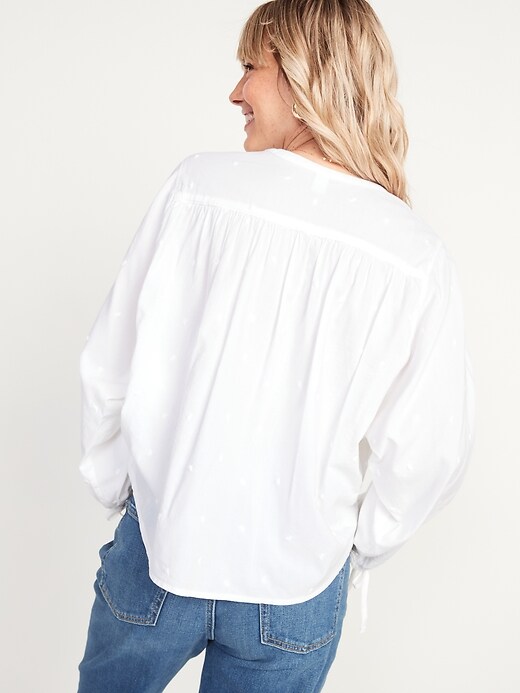 Image number 6 showing, Elbow-Sleeve Embroidered Blouse for Women