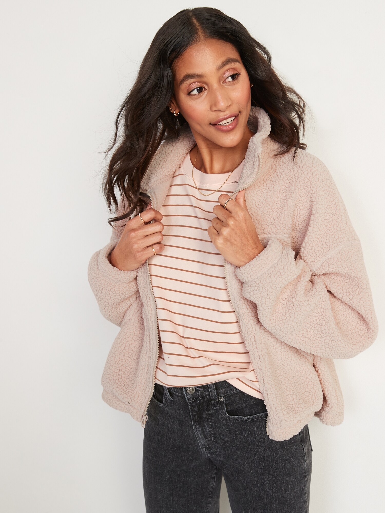 fluffy jacket old navy