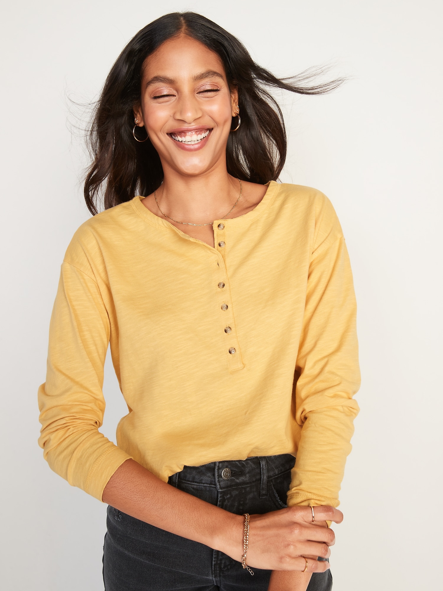 Long-Sleeve Easy Henley T-Shirt for 