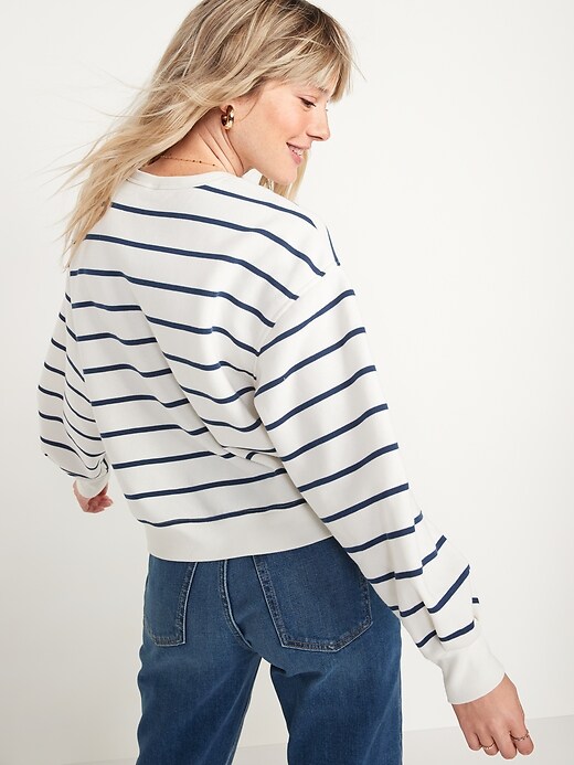 Image number 5 showing, Crew-Neck Cropped Sweatshirt for Women