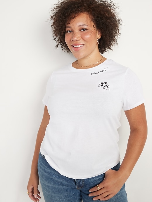 Voir une image plus grande du produit 1 de 1. T-shirt ras du cou passe-partout à imprimé pour Femme