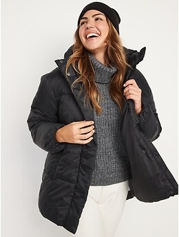 Navy hooded 2025 coat womens