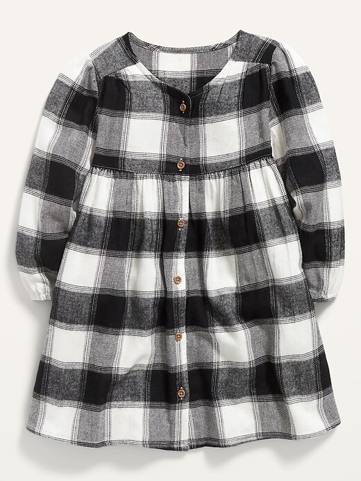 Old Navy Plaid Button-Front Swing Dress for Toddler Girls. 1