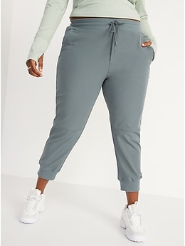 High-Waisted StretchTech Water-Repellent Cropped Jogger Pants for Women