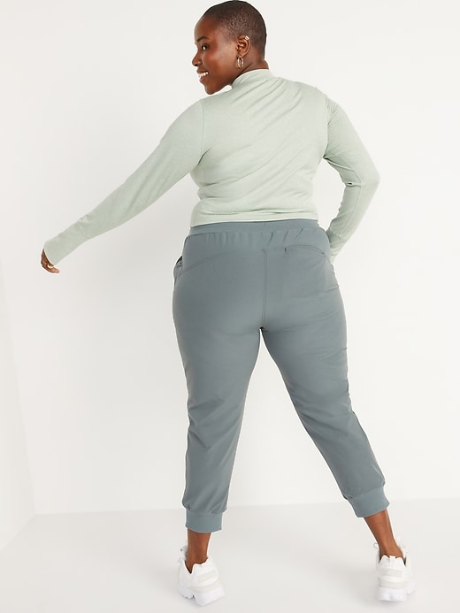 Image number 8 showing, High-Waisted StretchTech Water-Resistant Cropped Jogger Pants for Women