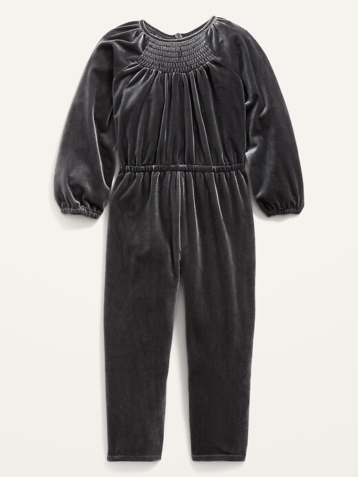 Old Navy - Smocked Velour Long-Sleeve Jumpsuit for Toddler Girls