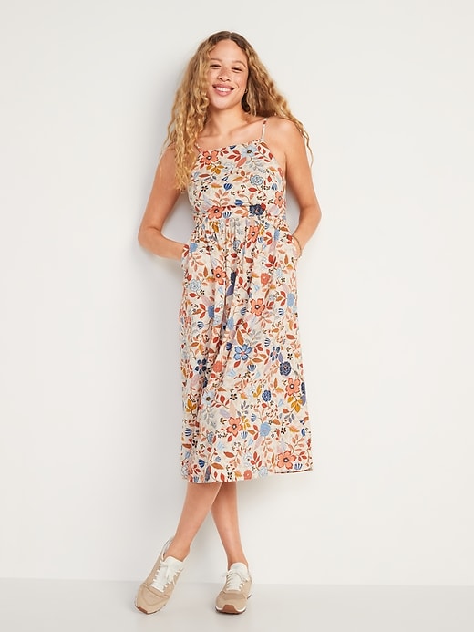 Image number 5 showing, Floral-Print Fit & Flare Cami Midi Dress for Women