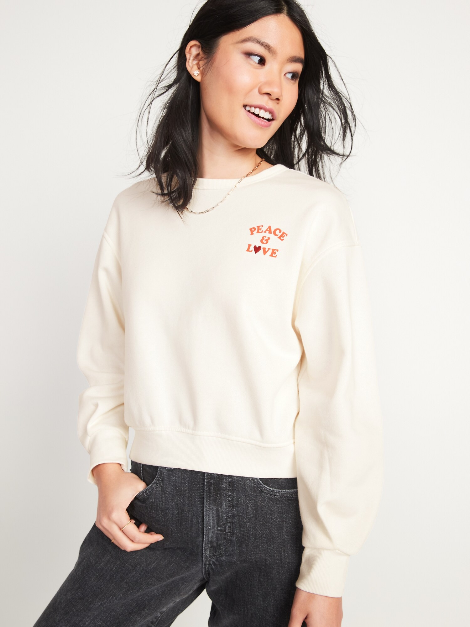 crew neck cropped sweatshirt