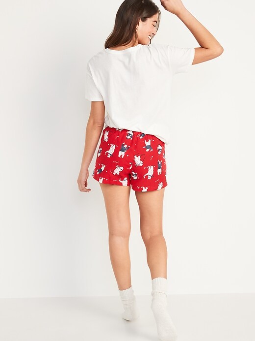 Image number 6 showing, Matching Printed Flannel Pajama Shorts for Women -- 2.5-inch inseam