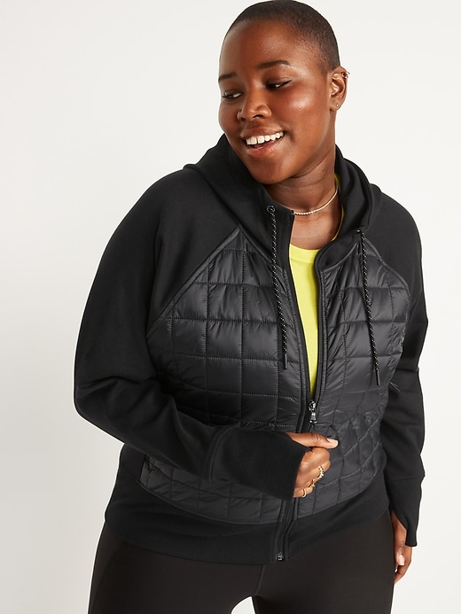Image number 7 showing, Dynamic Fleece Quilted Hybrid Zip Hoodie for Women