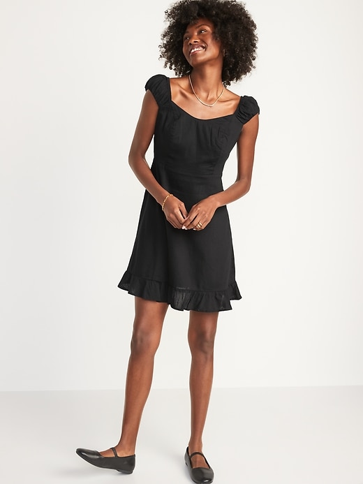 Image number 5 showing, Fit & Flare Puff-Sleeve Mini Dress for Women
