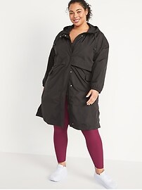 Oversized Water-Resistant Hooded Coat for Women