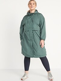 Oversized Water-Resistant Hooded Coat for Women