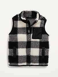 Unisex Buffalo Plaid Sherpa Vest for Baby