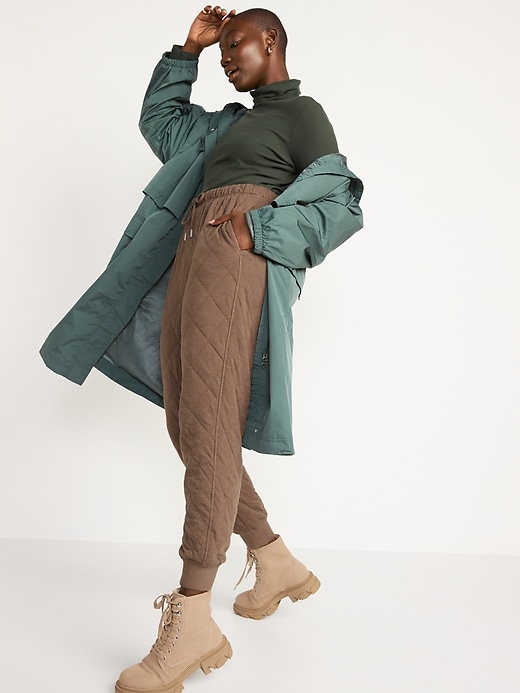 Image number 3 showing, Extra High-Waisted Quilted Jogger Sweatpants