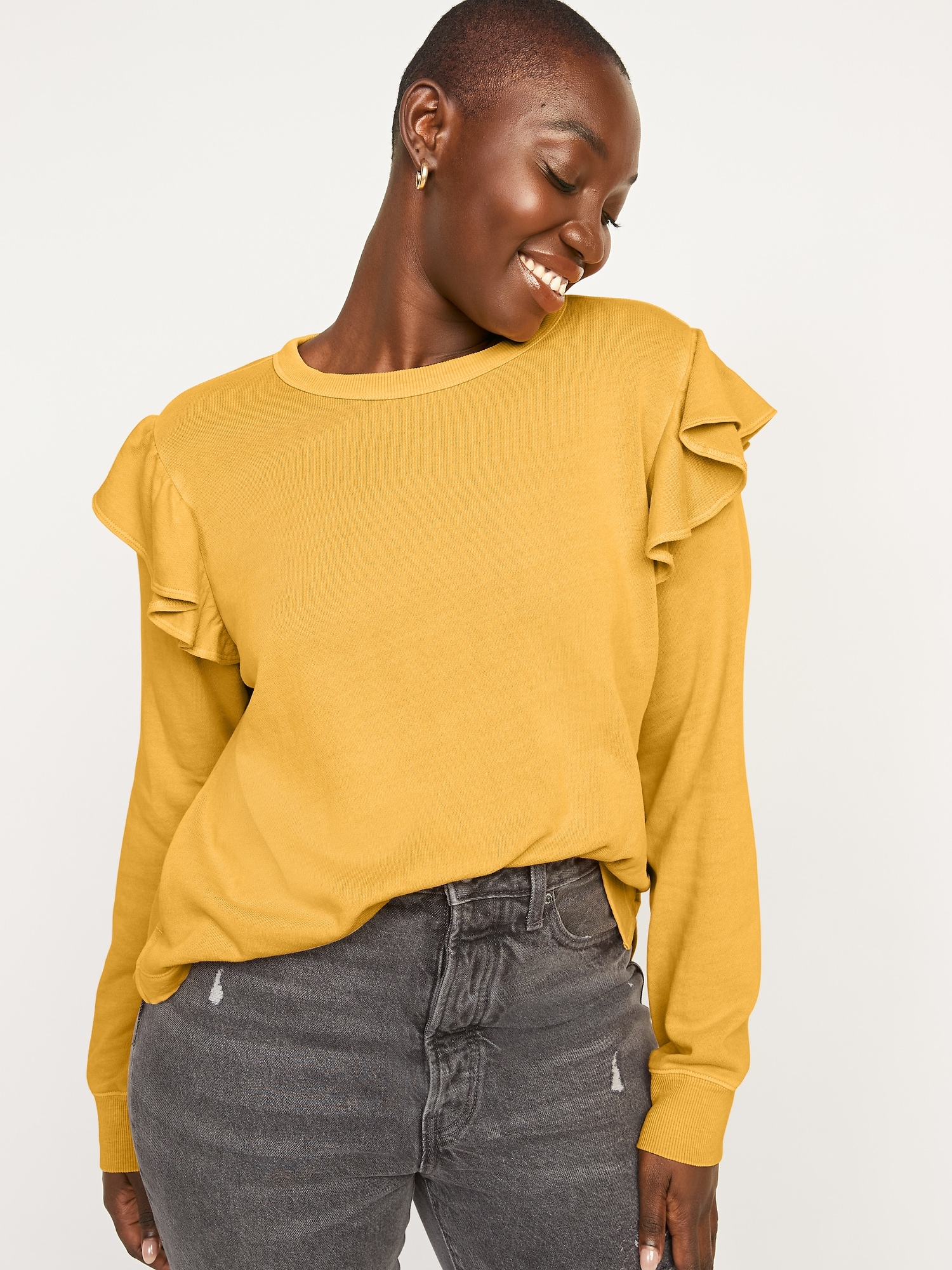 old navy ruffle sweatshirt