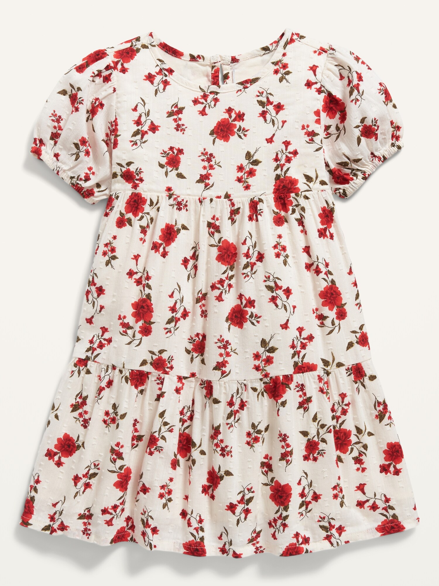 Puff-Sleeve Clip Dot Tiered Dress for Toddler Girls | Old Navy