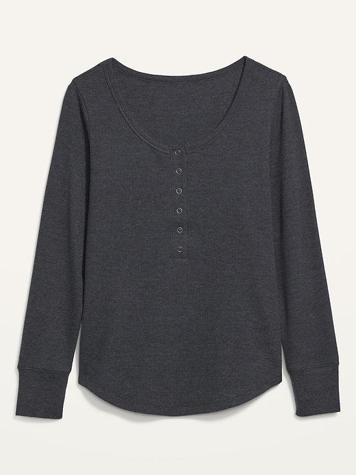 Long-Sleeve Thermal Henley Pajama Top for Women | Old Navy