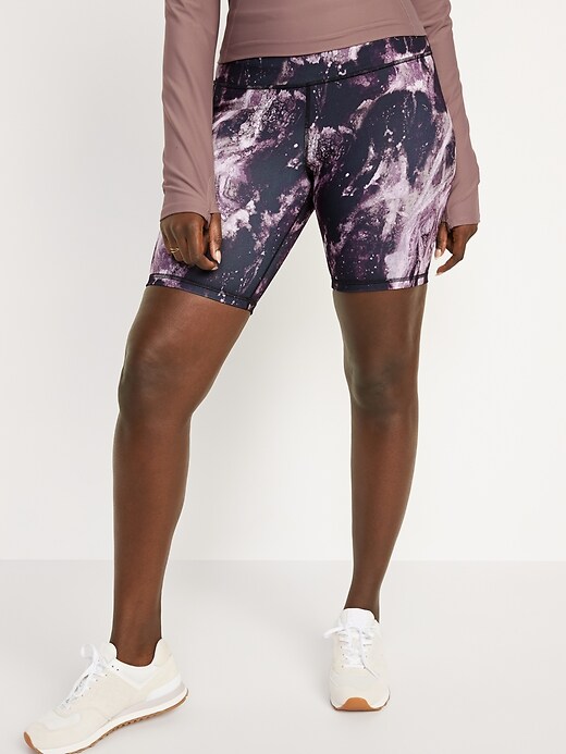Image number 1 showing, High-Waisted PowerPress Biker Shorts for Women - 8-inch inseam