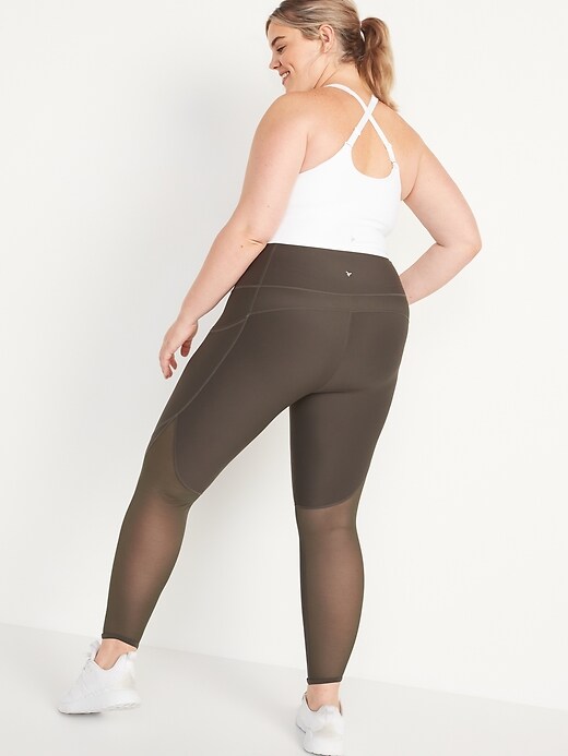 Image number 8 showing, High-Waisted PowerSoft Mesh-Paneled 7/8-Length Compression Leggings for Women