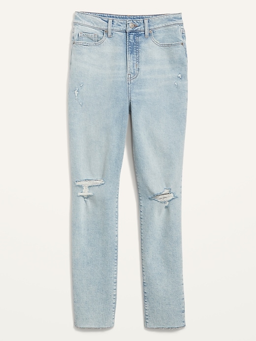 Image number 4 showing, Higher High-Waisted OG Straight Ripped Cut-Off Jeans for Women