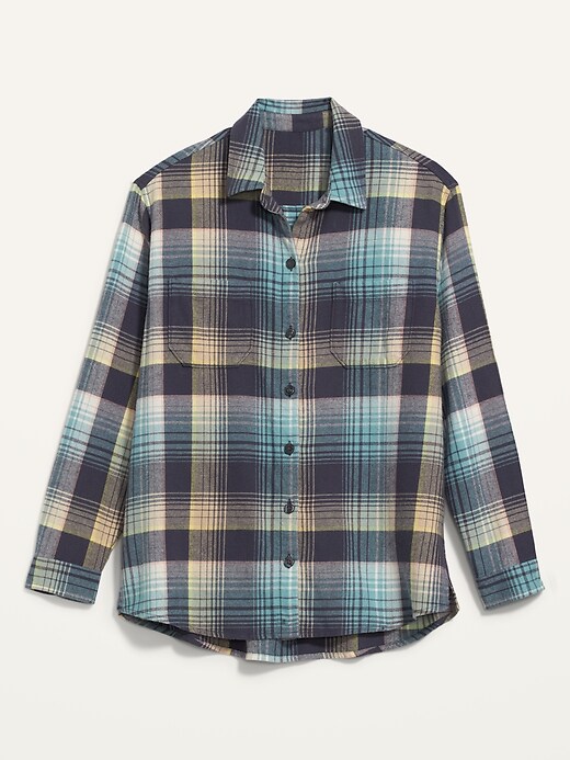 Image number 4 showing, Oversized Plaid Boyfriend Shirt for Women