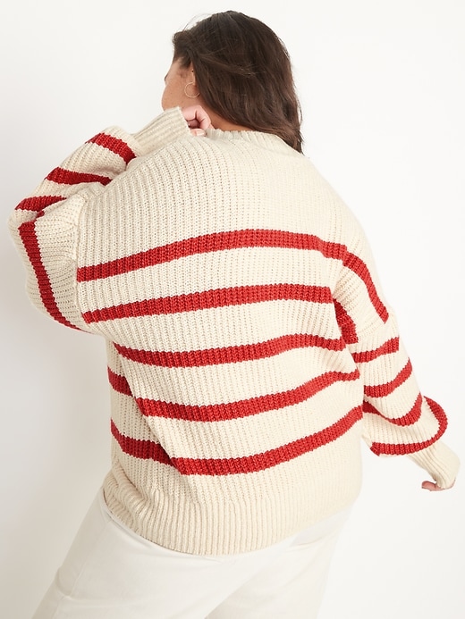 Image number 8 showing, Mock-Neck Striped Shaker-Stitch Sweater for Women