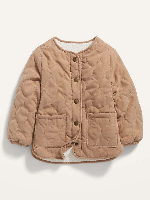 Reversible Quilted/Sherpa Hooded Liner Jacket for Toddler Girls Old Navy