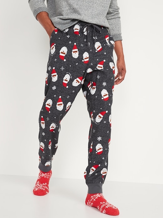 View large product image 1 of 2. Matching Printed Flannel Jogger Pajama Pants