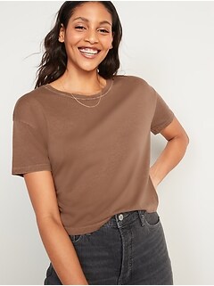 Loose Short-Sleeve Crop T-Shirt for Women